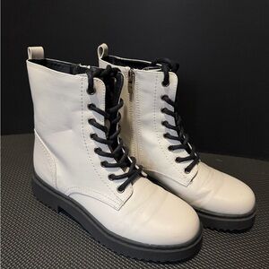 Xappeal Amara White Boots with Black Laces